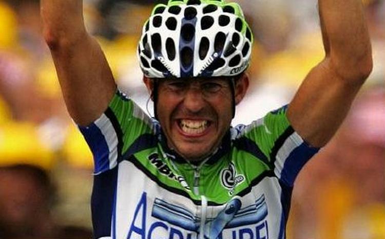 Juan Miguel Mercado var først over målstregen på Tour'ens første bjergetape. - Foto: AP 