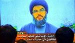 Lederen af Hizbollah, Hassan Nasrallah er aftegnet som en kobra på den israelske flyveblade. - Foto: AP 