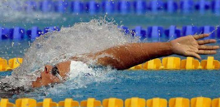 Franske Esther Baron konkurrerer i kvindernes 200-meter rygcrawl ved EM i Budapest, Ungarn - Foto: AP 