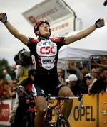 CSC's Fabian Cancellara vandt sin anden sejr i Post Danmark Rundt i enkeltstarten, og han ligner nu en samlet vinder. - Arkivfoto: Thomas Sjørup 