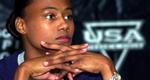 Marion Jones på et pressemøde om afsløringen af hendes positive a-prøve. - Foto: AP 