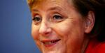 Angela Merkel på pressemødet, hvor hun slog fast, at Tysklands økonomi er i stærk bedring. - Foto: AP 