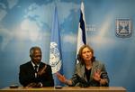 FN's generalsekretær, Kofi Annan, mødtes i dag blandt andet med Israels udenrigsminister, Tzipi Livni 