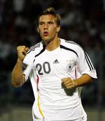 Lukas Podolski scorede fire gange mod San Marino. 