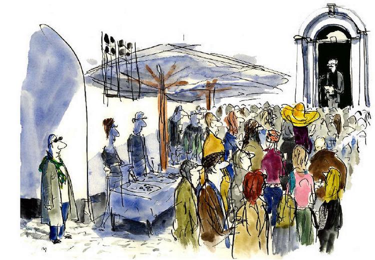 Tegning: - Mette Dreyer. 