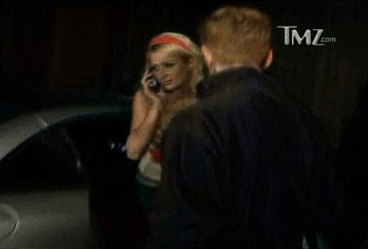 Paris Hilton på vej hjem efter torsdag morgens arrestation. 