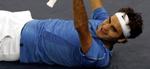 Roger Federer jubler efter sin tredje US Open-sejr i træk. 