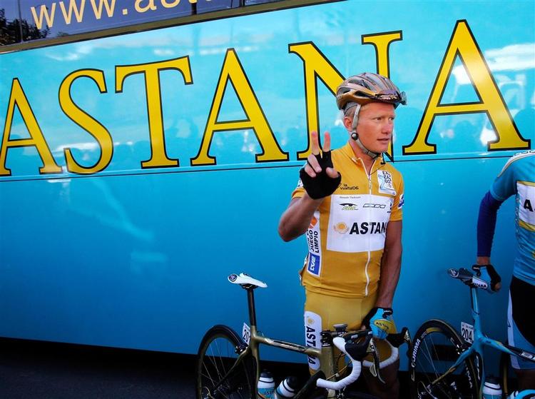 Astanas-kaptajnen, Alexandre Vinokourov. 