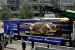 En Tyrannosaurus rex ankommer til Experimentariet i Hellerup. 