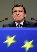 EU-Kommissionens formand José Manuel Barroso under pressemødet i dag, hvor han afviste tilgang af yderligere medlemslande i EU. 