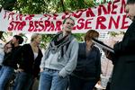 Flere skoler i Århus er gået i sympati-strejke med pædadgogerne. Her er det Samsøgade skole. 