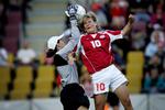 Anne Dot Eggers er en af syv Brøndby-spillere i aftenens VM-kamp i Viborg. 