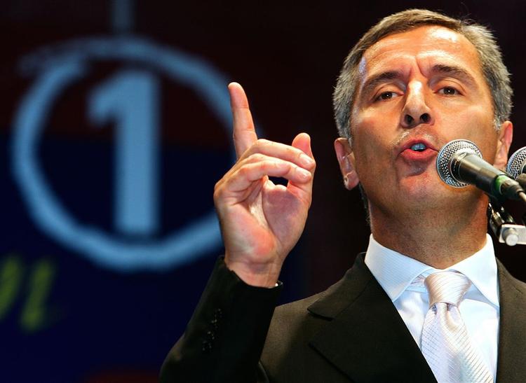 Ministerpræsident Milo Djukanovic under valget i september. 