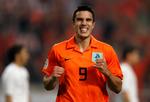 Robin an Persie scorede for Holland mod Albanien. 