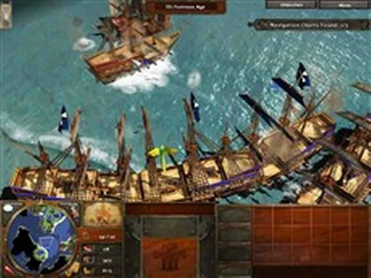 Age of Empires  fremstiller den nye, amerikanske verden med stort visuelt overblik, og de drabelige kampe til søs   som her, hvor træsplinter flyver til højre og venstre   er til tider ligefrem bjergtagende. Spillet er dog alt for konservativt. 