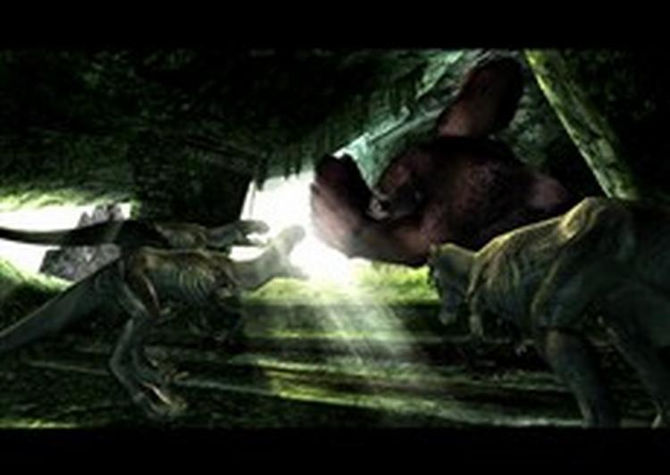 Indimellem skal man også selv spille Kong   her i nærkamp med et par nærgåen8de øgler. Det er voldsomt og intenst   men desværre også spillets svageste del. 