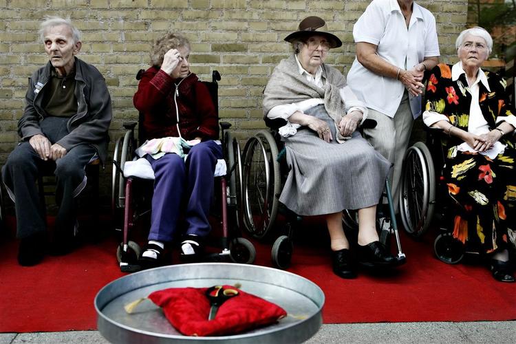 Beboere fra plejehjemmet Margrethe Hjemmet i Roskilde. 