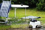 Regn på campingpladsen