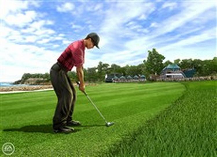Smukt ser det ud på greenen klar til tee-off, men det er stadigvæk utroligt nemt at spille golf i  Tiger Woods 06 . Det bedste nye er muligheden for at spille golf i forskellige tidsperioder. 