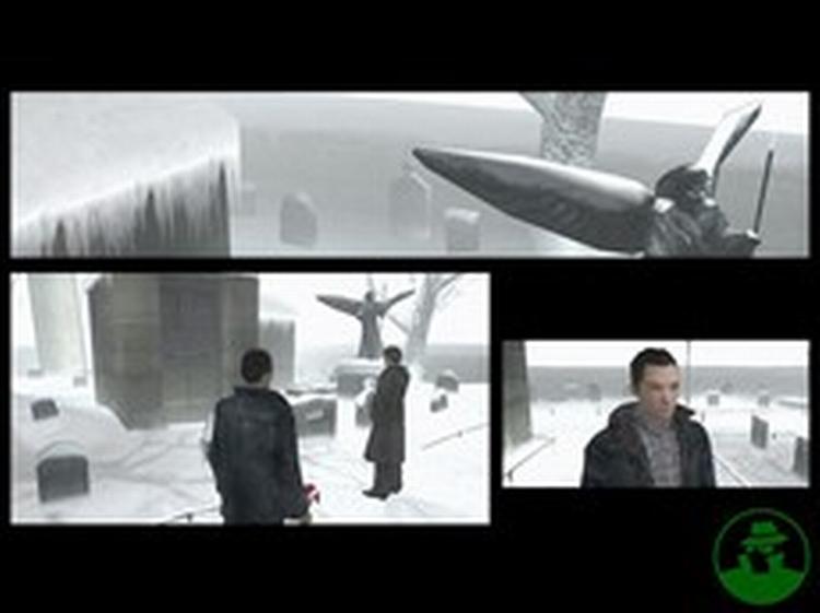 I  Fahrenheit  bliver der eksperimenteret med både historie og fortælleform som her, hvor spillet viser handlingen tre forskellige steder via en splitscreen-funktion, der gør det muligt at indføre et taktisk element i spillet. 
