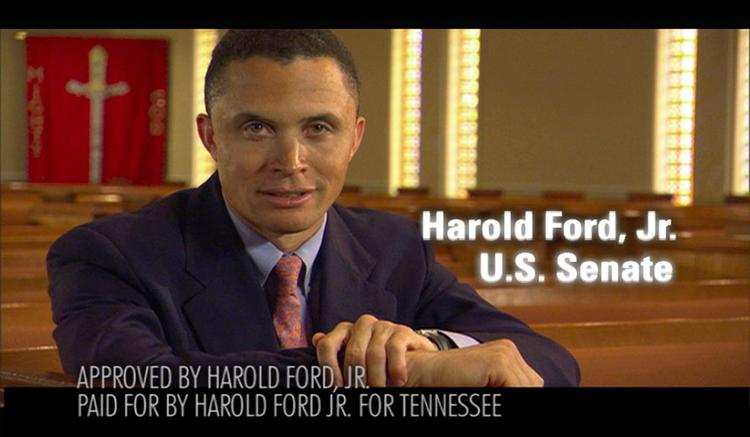 Harold Ford Junior i sit eget tv-spot. Republikanernes blev derimod for meget for seerne. 