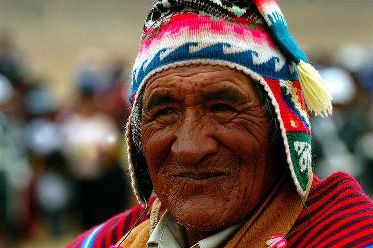 En aymara-indianer fra Bolivia. 