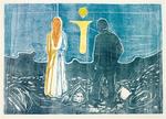 Munch-trykket af det berømte maleri 'To mennesker. De ensomme', der blev solgt for 7.360.000 kroner. 
