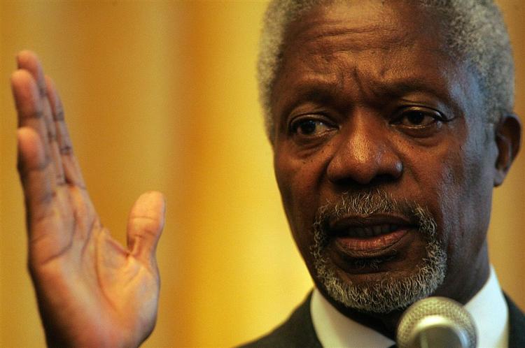 FN's generalsekretær, Kofi Annan, mener, at alverdens ledere skal tage sig sammen, når det kommer til miljøspørgsmål. 