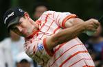 Irske Padraig Harrington på det 17. hul ved Dunlop Phoenix gulf turneringen, hvor Harrington besejrede Tiger Woods. 
