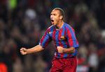 Henrik 'Henke' Larsson i aktion for Barcelona. 