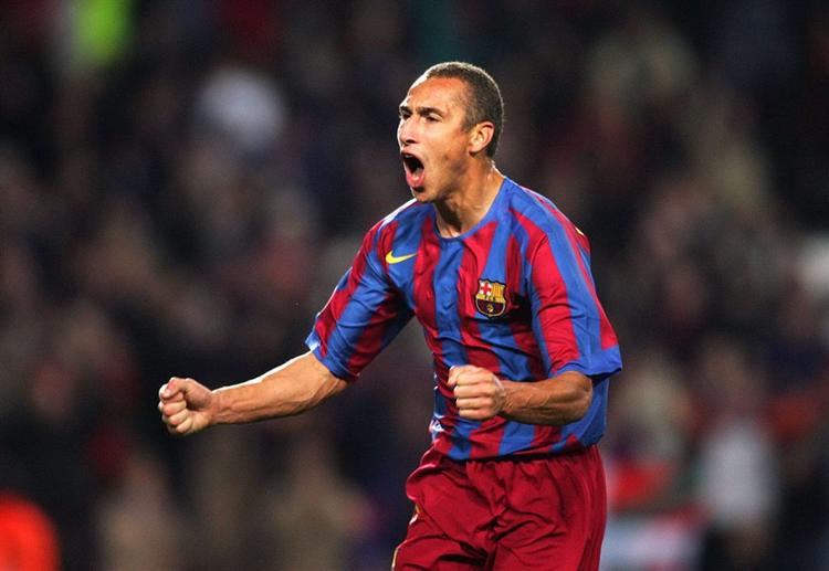 Henrik 'Henke' Larsson i aktion for Barcelona. 