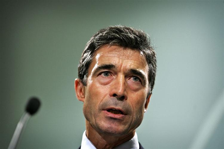 Statsminister Anders Fogh Rasmussen under et pressemøde i Statsministeriet. 
