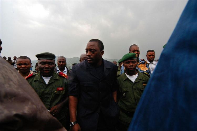 Joseph Kabila på besøg i den konfliktramte østlige del af Congo 1. december. 