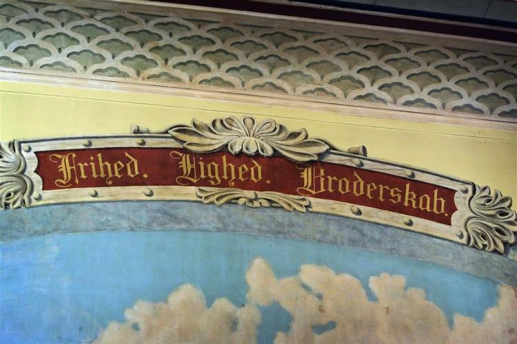 Vægudsmykning fra festsalen i et andet Folkets Hus, nutidens Arbejdermuseum. 