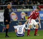Pierluigi Collina var dommer, da Steven Lustü 9. februar 2005 i sin 9. og sidste landskamp var med til at tabe 2-1 til Grækenland i Athen. 