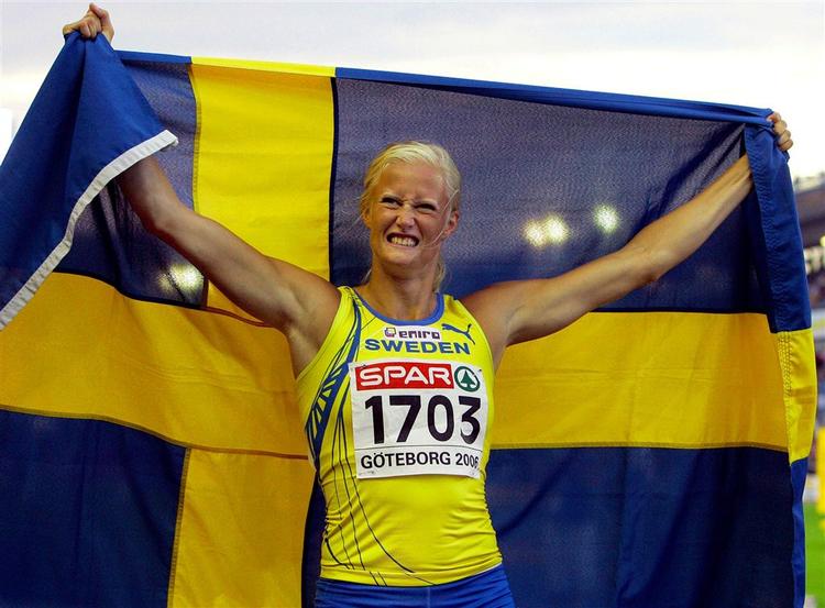 Den svenske syvkæmper Carolina Klüft ses her 8. august 2006, da hun vandt EM i syvkamp. 