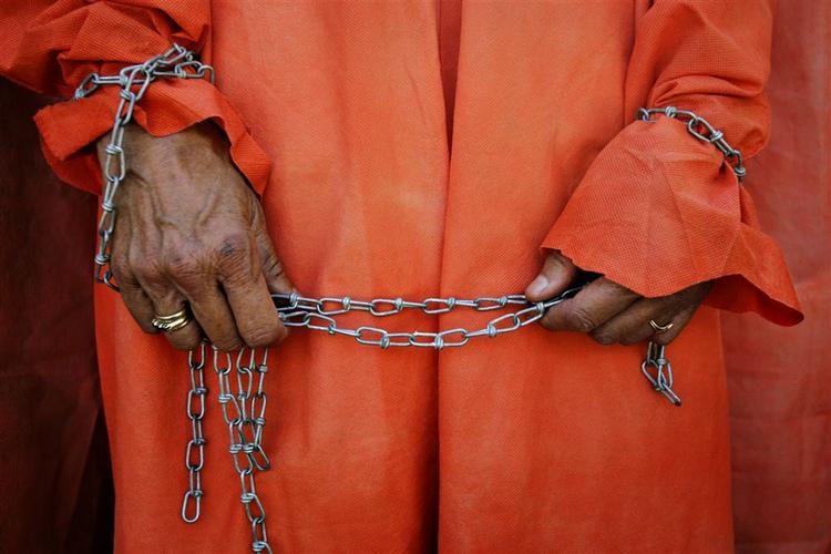 Guantamámos fødselsdag vil blive markeret med en række protester rundt om i verden. Fotoet her er fra en anti-Guantanámo-demonstration i København. 