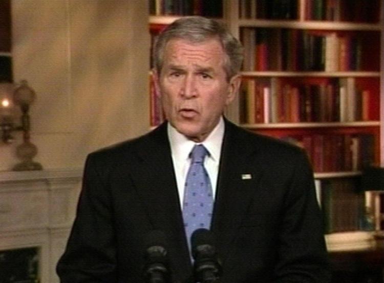 Bush holdt sin tale onsdag aften (amerikansk tid). 