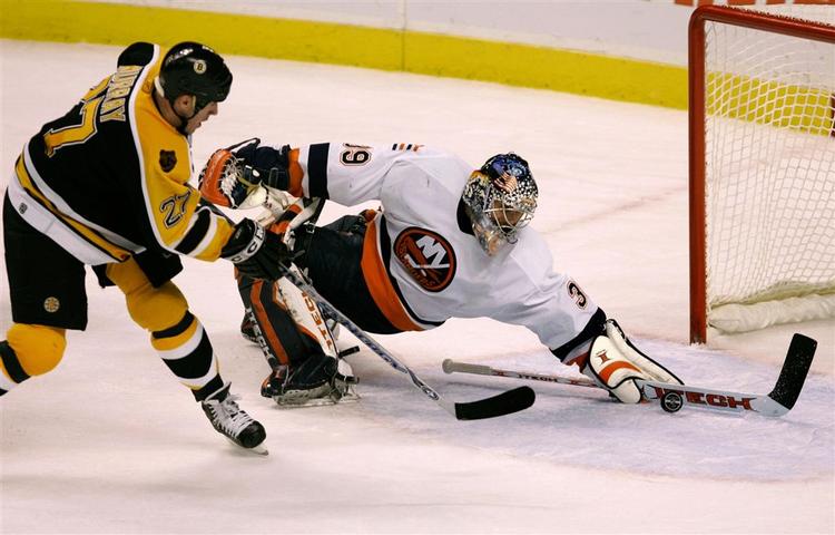 Målmanden var den store profil hos New York Islanders. Islanders vandt kampen 5-4. 