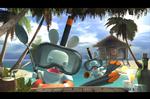 Bevæbnet med svuppere skal hundredvis af gale kaniner flaffes ned i et af de sjoveste minispil for to i 'Rayman: Raving Rabbids' - en fed parodi på de klassiske 'Time Crisis'-spil. Sigt på skærmen og Wii-remoten og skyd, men husk at ryste Nunchuck i den anden hånd, når der skal genlades. 