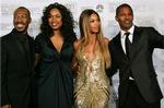 'DreamGirls' tog hele tre priser - bedste komedie/musical samt bedste både kvindelige og mandlige birolle, der gik til henholdsvis Jennifer Hudson og Eddie Murphy. Her står de vindere sammen med Beyonce Knowles and Jamie Foxx. 