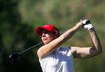 Juli Inkster udgør sammen med Pat Hearst det amerikanske hold, der var i aktion under torsdagens Pro-Am. 