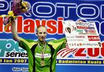 Peter Gade efter triumfen i Malaysia. 