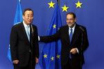 EU og FN er »på samme side« i bogen, når det gælder nøglespørgsmål, sagde Ki-moon under sit EU-besøg. 