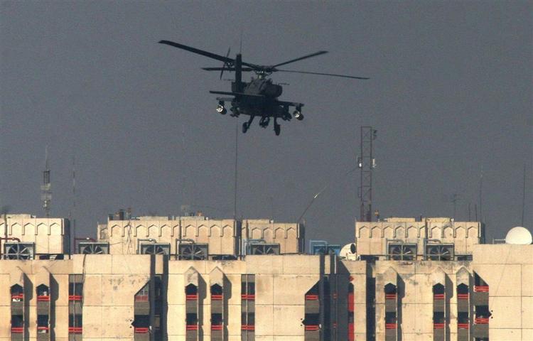 USA satte helikoptere ind for at vinde kontrollen over gade i Bagdad. 