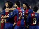 Barca-jubel efter Marquez' udligning. 