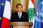 FN-generalsekretæren Ban Ki-Moon talte ved åbningen af donorkonferencen om støtte til Libanon. 