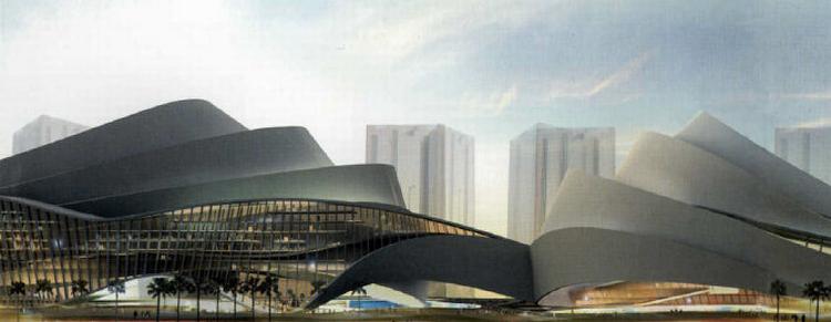 BØLGE. Henning Larsens Tegnestue står bag den kilometerlange elegante bygning The Waves of Abu Dhabi.  Foto: Henning Larsens tegnestue 
