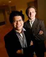 YouTubes stiftere Steven Chen og Chad Hurley (t.h.). 
