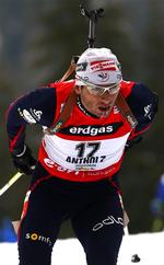 Den 32-årige franskmand Raphaël Poirée vandt guld på mændenes 20 km ved VM i skiskydning. 